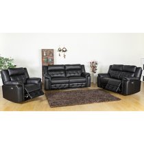 Essen Electric Leather Recliner 3+2 Sofa Set In Black