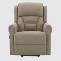 Salvo Electric Fabric Lift And Tilt Recliner Armchair In Taupe