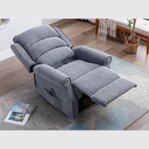 Warth Electric Fabirc Dual Motor Recliner Armchair In Steel Blue