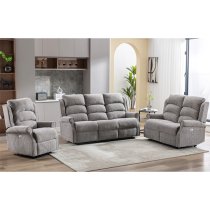 Warth Electric Fabric Recliner 1 Seater Sofa In Latte