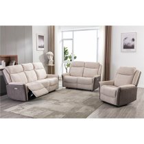 Ternate Electric Fabric Recliner 3+2 Sofa Set In Fusion Beige