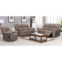 Girona Manual Recliner Fabric 2 Seater Sofa In Taupe