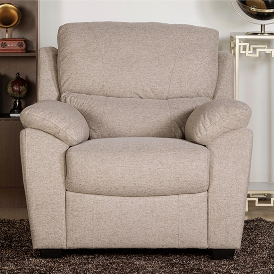 Narva Fixed Fabric 1 Seater Sofa In Dune