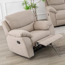 Narva Manual Recliner Fabric 1 Seater Sofa In Dune