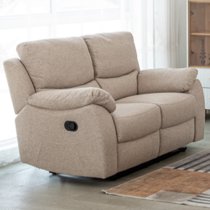 Narva Manual Recliner Fabric 2 Seater Sofa In Dune