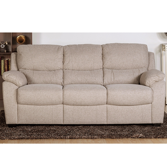 Narva Fixed Fabric 3 Seater Sofa In Dune