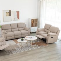 Narva Manual Recliner Fabric 3+2 Sofa Set In Dune