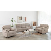 Narva Manual Recliner Fabric 3+2 Sofa Set In Dune