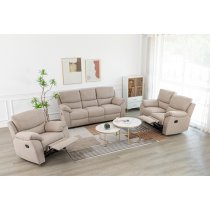 Narva Manual Recliner Fabric 3+2 Sofa Set In Dune