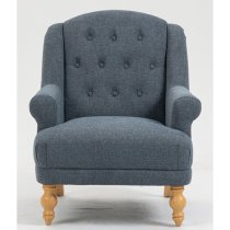 Cusco Fabric Bedroom Chair In Ocean With Oak Legs