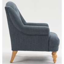 Cusco Fabric Bedroom Chair In Ocean With Oak Legs