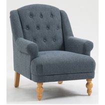 Cusco Fabric Bedroom Chair In Ocean With Oak Legs