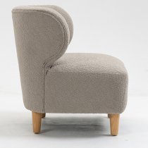 Jakarta Fabric Bedroom Chair In Grey With Oak Legs