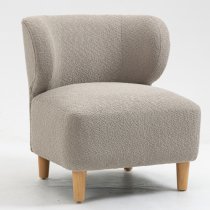 Jakarta Fabric Bedroom Chair In Grey With Oak Legs