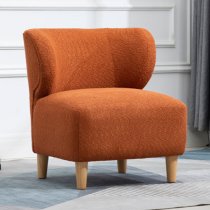 Jakarta Fabric Bedroom Chair In Rust With Oak Legs