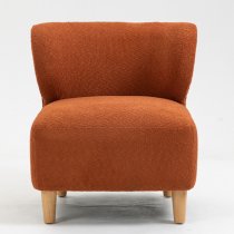 Jakarta Fabric Bedroom Chair In Rust With Oak Legs