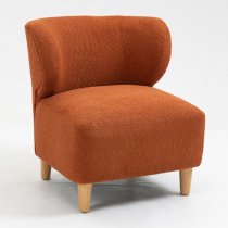 Jakarta Fabric Bedroom Chair In Rust With Oak Legs