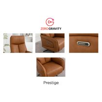 Prato Leather Swivel Recliner Armchair In Camel