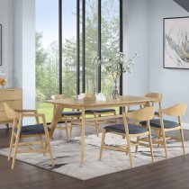 Cairo Wooden Dining Table Large In Natural Oak