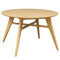 Cairo Wooden Dining Table Round With 4 Chairs In Natural Oak