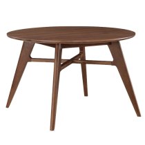 Cairo Wooden Dining Table Round With 4 Chairs In Walnut