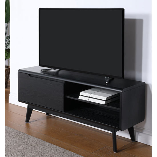 Cairo Wooden TV Stand With 1 Door In Black