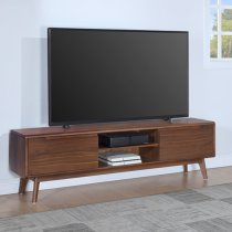 Cairo Wooden TV Stand With 2 Doors In Walnut