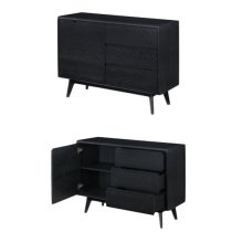 Cairo Wooden Sideboard With 1 Door 3 Drawers In Black