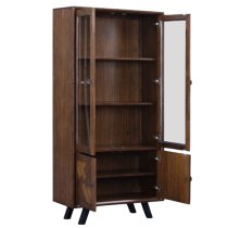 Narva Wooden Large Bookcase With 2 Doors In Walnut