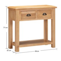 Lecco Wooden Console Table With 2 Drawers In Oak