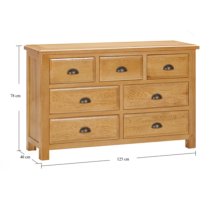 Lecco Wooden Chest Of 7 Drawers In Oak