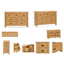 Lecco Wooden Chest Of 7 Drawers In Oak