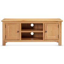 Lecco Wooden TV Stand Large With 2 Doors In Oak