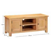 Lecco Wooden TV Stand Large With 2 Doors In Oak