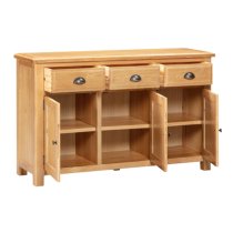 Lecco Wooden Sideboard With 3 Doors 3 Drawers In Oak