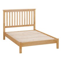 Lecco Wooden Slatted King Size Bed In Oak