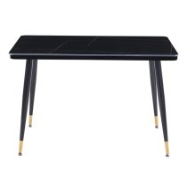 Sion Sintered Ceramic Stone Dining Table In Black