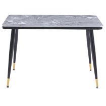 Sion Sintered Stone Dining Table In Grey 4 Luxor Grey Chairs