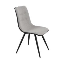 Chieti Grey Fabric Dining Chairs With Grey Legs In Pair