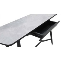 Chieti Extending Sintered Stone Dining Table With 6 Grey Chairs