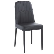 Luxor Black Faux Leather Dining Chairs With Black Legs In Pair