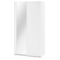 Madrid Wardrobe 120cm With 2 Sliding Doors In White And LED