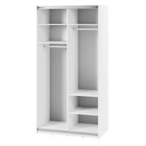 Madrid Wardrobe 120cm With 2 Sliding Doors In White And LED