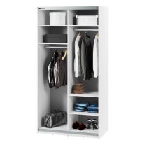 Madrid Wardrobe 120cm With 2 Sliding Doors In White And LED