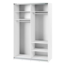 Madrid Wardrobe 150cm With 2 Sliding Doors In White And LED