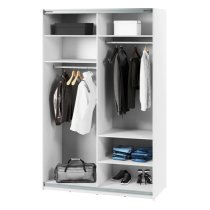 Madrid Wardrobe 150cm With 2 Sliding Doors In White And LED