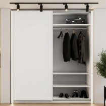 Madrid Wardrobe 170cm With 2 Sliding Doors In White And LED