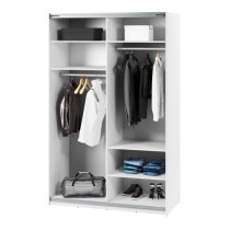 Madrid Wardrobe 170cm With 2 Sliding Doors In White And LED