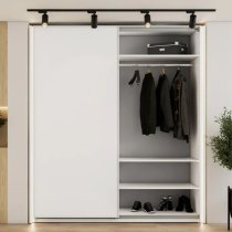 Madrid Wardrobe 200cm With 2 Sliding Doors In White And LED