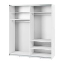 Madrid Wardrobe 200cm With 2 Sliding Doors In White And LED